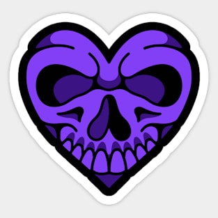 Skull heart purple Sticker